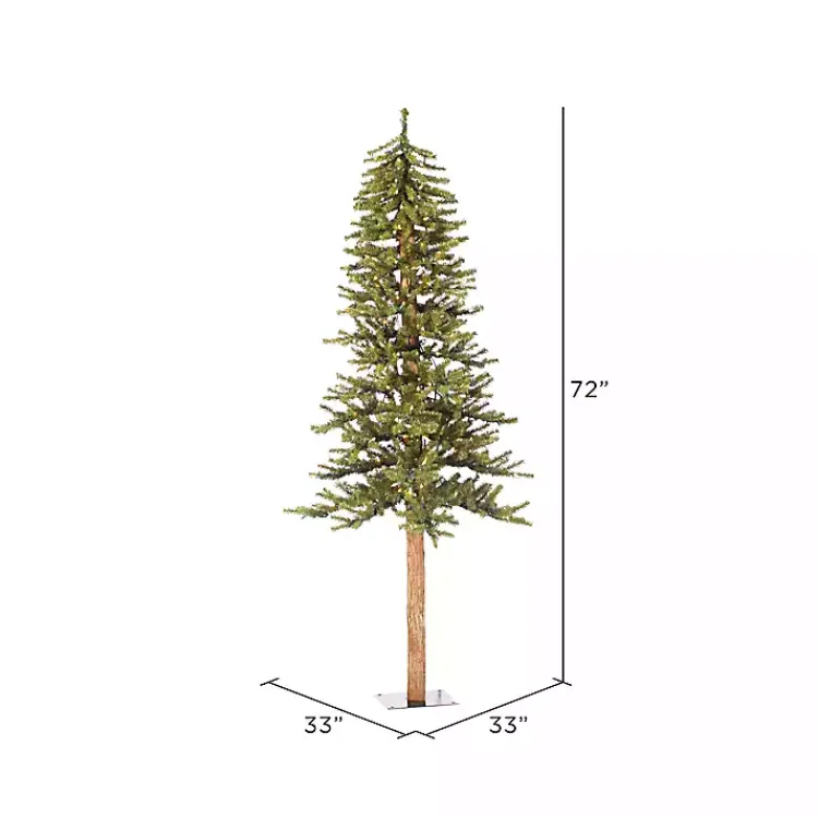 Christmas Trees>Kirklands Home 6 ft. Pre-Lit Clear Natural Alpine Christmas Tree