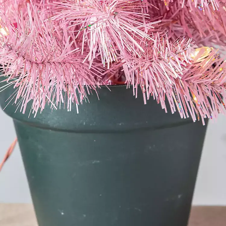 Christmas Arrangements & Garland>Kirklands Home 2 ft. Pre-Lit Christmas Tree Arrangement Pink