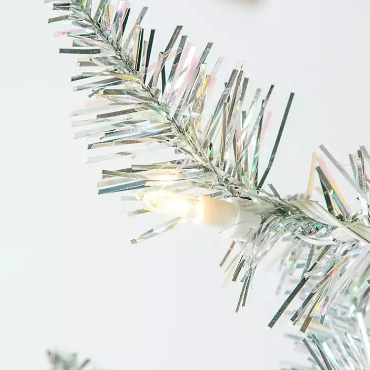 Christmas Trees>Kirklands Home 4 ft. Pre-Lit Tinsel Christmas Tree Silver