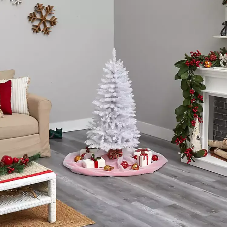 Christmas Trees>Kirklands Home 4 ft. Pre-lit Slim White Christmas Tree