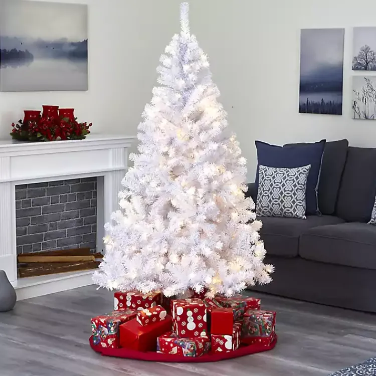 Christmas Trees>Kirklands Home 6 ft. Pre-Lit White Christmas Tree