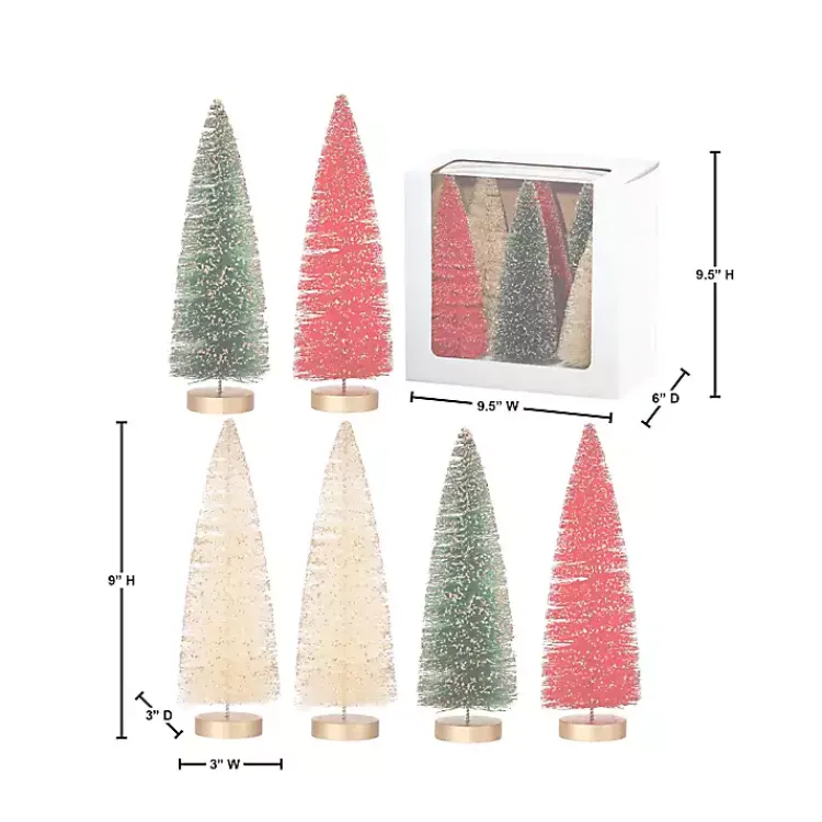 Christmas Decorations>Kirklands Home 9 in. Red & Green Woodland Tree 6-pc. Set