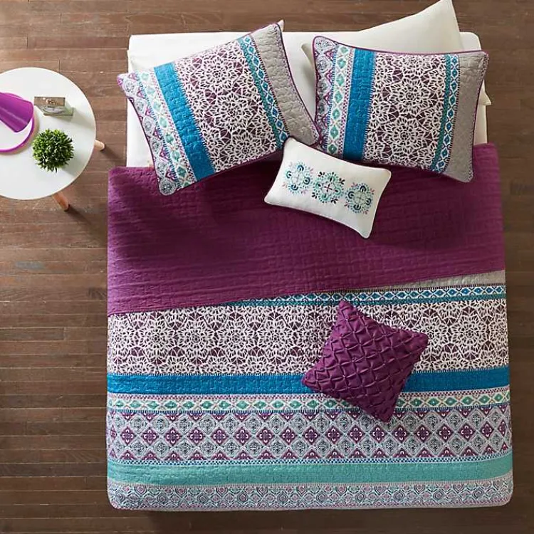Kirklands Home Adley Reversible Full/Queen 5-pc. Quilt Set New