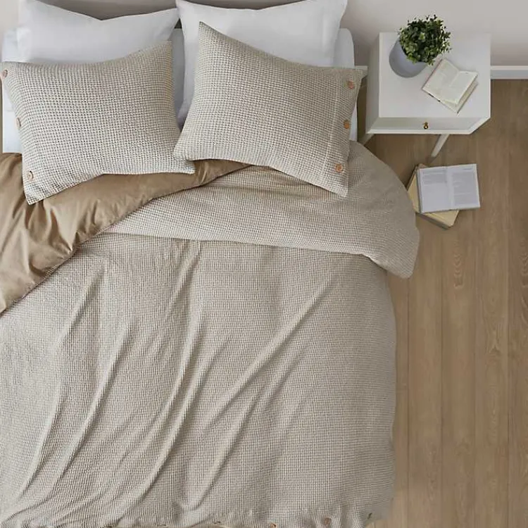 Kirklands Home Alaya 3-pc. California King Waffle Duvet Set Ivory Clearance