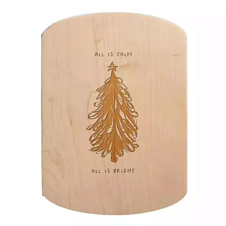 Christmas Dining & Entertaining>Kirklands Home All is Calm All is Bright Oval Maple Serving Board Tan