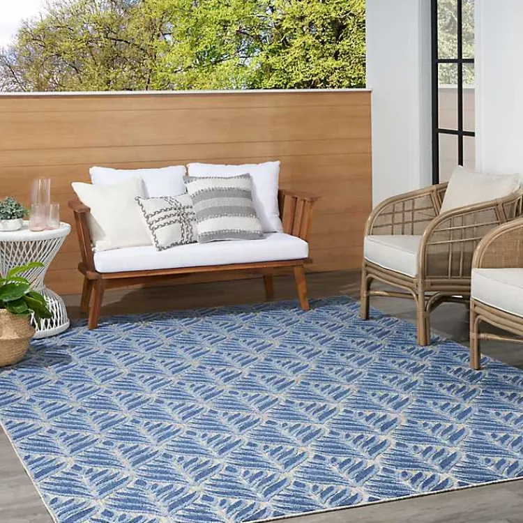 Kirklands Home Aloha Botanical Indoor/Outdoor Rug, 3x5 Blue Sale