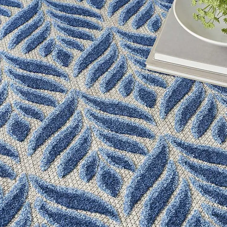 Kirklands Home Aloha Botanical Indoor/Outdoor Rug, 3x5 Blue Sale