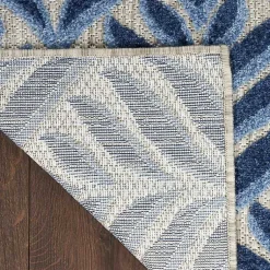 Kirklands Home Aloha Botanical Indoor/Outdoor Rug, 5x7 Blue