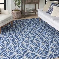 Kirklands Home Aloha Botanical Indoor/Outdoor Rug, 5x7 Blue