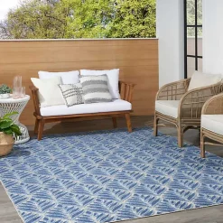 Kirklands Home Aloha Botanical Indoor/Outdoor Rug, 6x9 Blue Discount