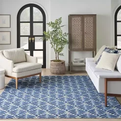 Kirklands Home Aloha Botanical Indoor/Outdoor Rug, 6x9 Blue Discount