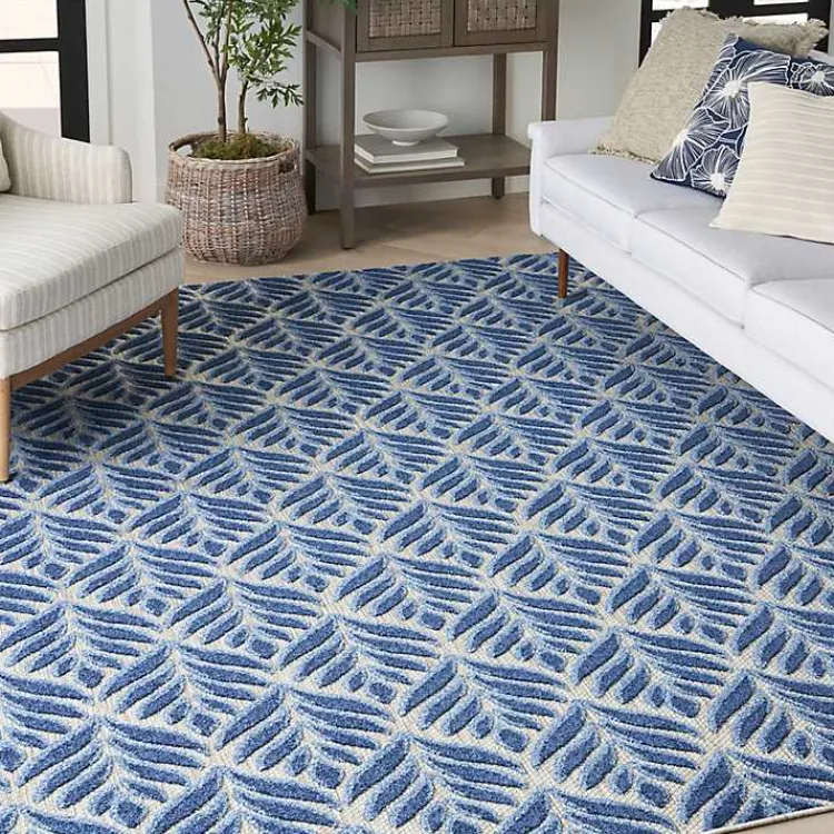 Kirklands Home Aloha Blue Botanical Indoor/Outdoor Area Rug, 9x12 Best