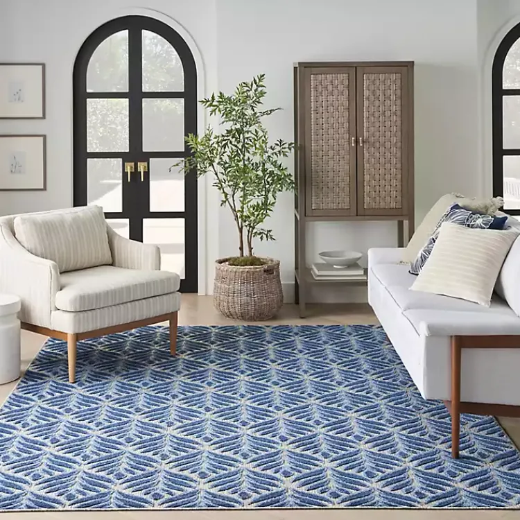 Kirklands Home Aloha Blue Botanical Indoor/Outdoor Area Rug, 9x12 Best