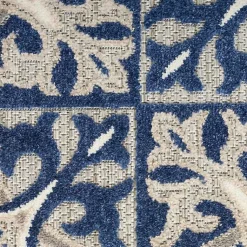 Kirklands Home Aloha Blue Geometric Indoor/Outdoor Area Rug, 5x7 New