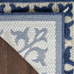 Kirklands Home Aloha Blue Geometric Indoor/Outdoor Area Rug, 5x7 New