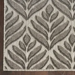 Kirklands Home Aloha Botanical Indoor/Outdoor Rug, 3x5 Gray Outlet