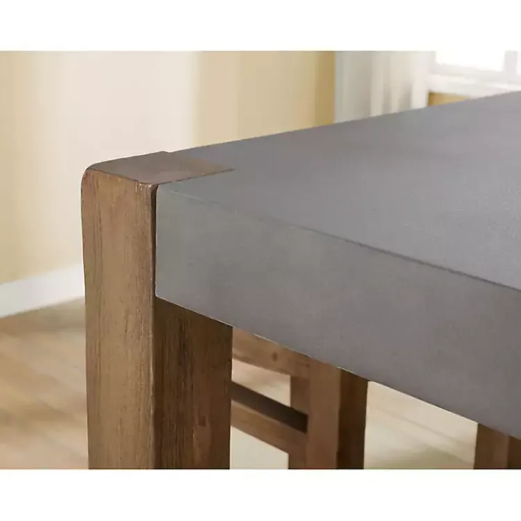 Kirklands Home Amber Wood Faux Concrete Top Dining Table Brown Discount