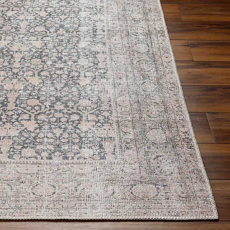 Kirklands Home Amelie Black Traditional Washable Area Rug, 6x9 Clearance