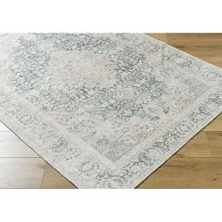 Kirklands Home Amelie Green Traditional Washable Area Rug, 5x7 Sale