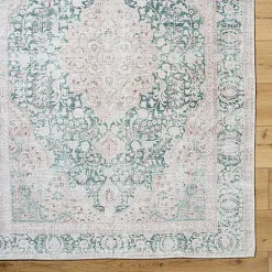 Kirklands Home Amelie Green Traditional Washable Area Rug, 7x10