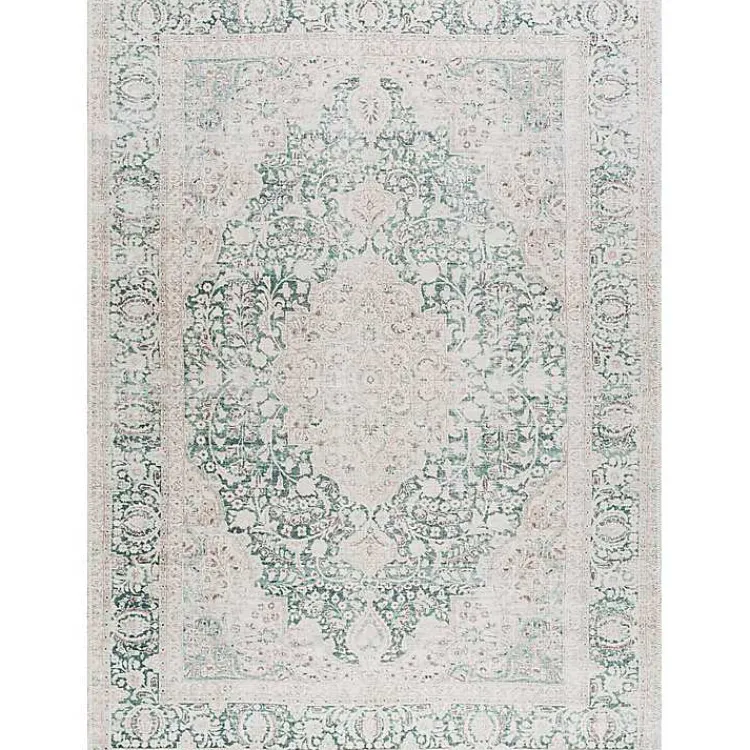 Kirklands Home Amelie Green Traditional Washable Area Rug, 8x12 Outlet