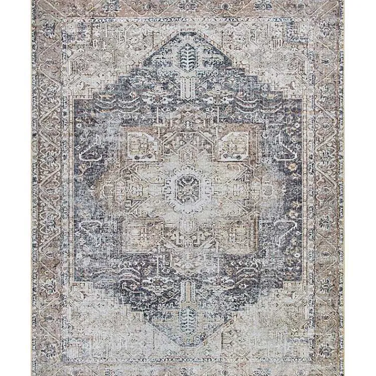 Kirklands Home Amelie Navy Blue Classic Washable Area Rug, 7x10 Discount