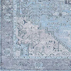 Kirklands Home Amelie Silver Classic Washable Area Rug, 5x7 Blue Outlet