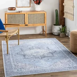 Kirklands Home Amelie Silver Classic Washable Area Rug, 6x9 Blue Sale