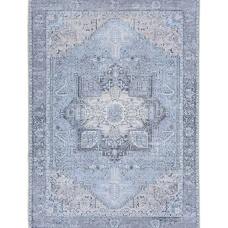 Kirklands Home Amelie Silver Classic Washable Area Rug, 7x10 Blue Sale