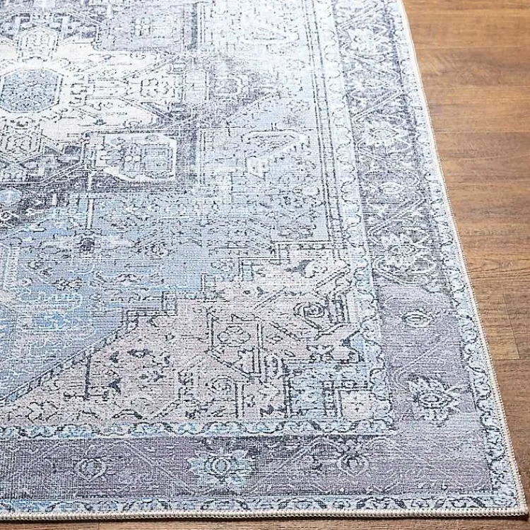 Kirklands Home Amelie Silver Classic Washable Area Rug, 7x10 Blue Sale