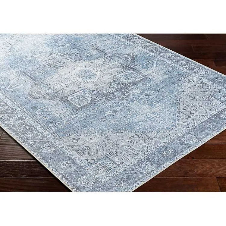 Kirklands Home Amelie Silver Classic Washable Area Rug, 7x10 Blue Sale