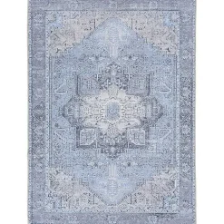 Kirklands Home Amelie Silver Classic Washable Area Rug, 8x12 Blue Sale