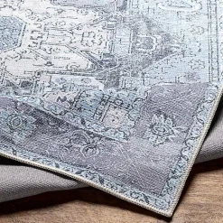 Kirklands Home Amelie Silver Classic Washable Area Rug, 8x12 Blue Sale