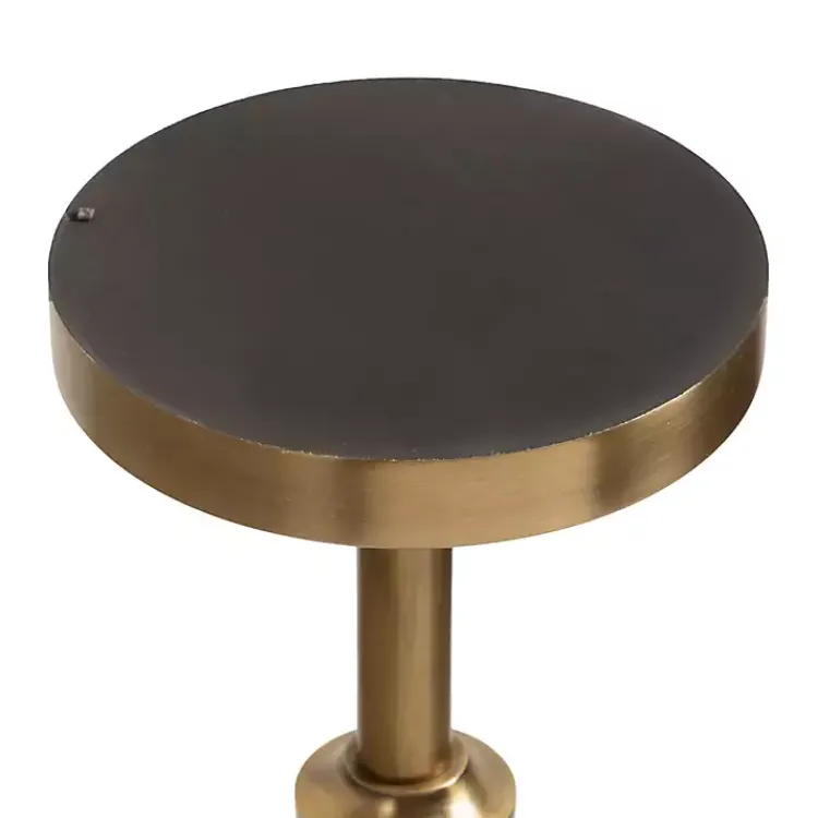 Kirklands Home Antique Brass and Marble Adjustable Table White Outlet