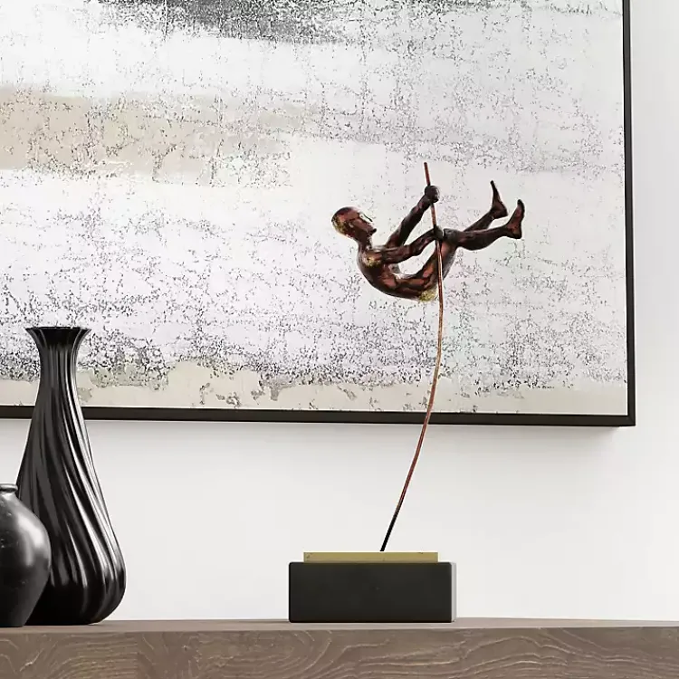 Statues & Figurines>Kirklands Home Antique Bronze Pole Vaulter Figurine, 15 in. Gold