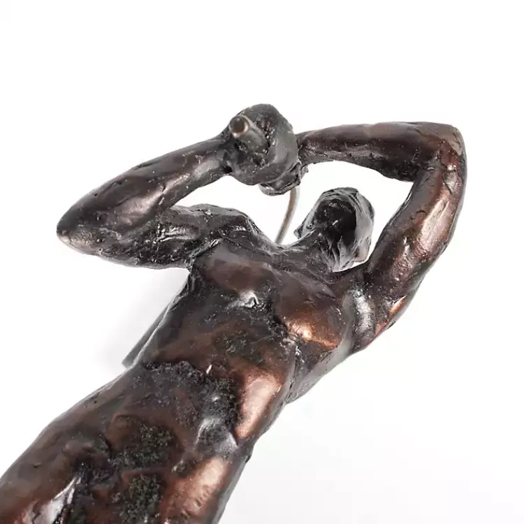 Statues & Figurines>Kirklands Home Antique Bronze Pole Vaulter Figurine, 17 in. Gold