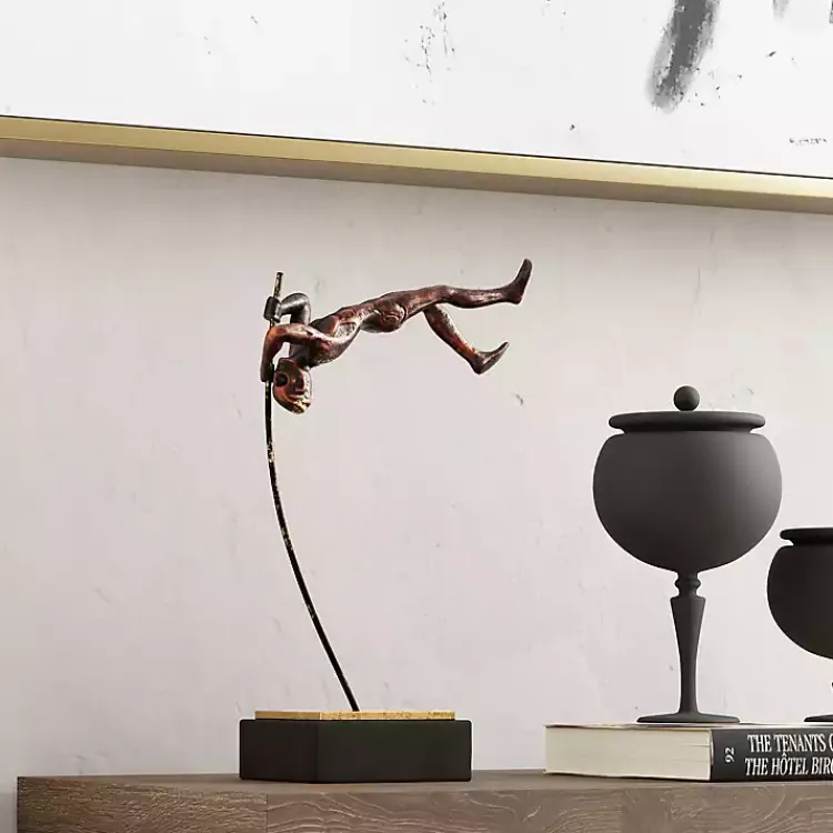 Statues & Figurines>Kirklands Home Antique Bronze Pole Vaulter Figurine, 17 in. Gold