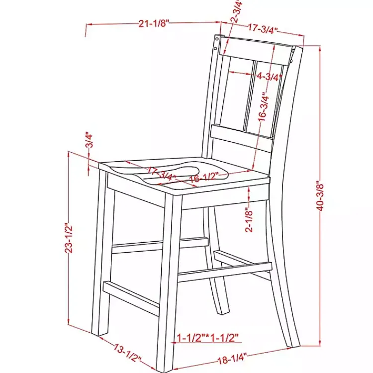 Kirklands Home Antique White & Dark Brown 2-pc. Counter Stool Set New