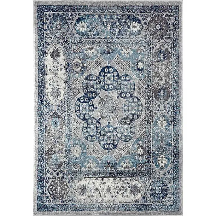 Kirklands Home Aqua and Gray Alex Area Rug, 5x7 Discount