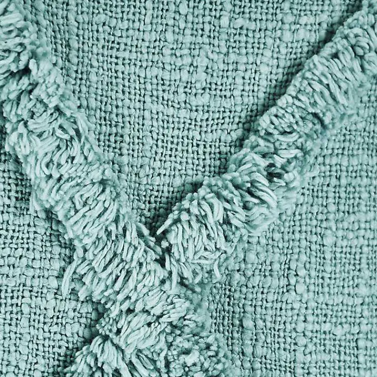 Pillows>Kirklands Home Aqua Fringe Diamond Lumbar Pillow Blue