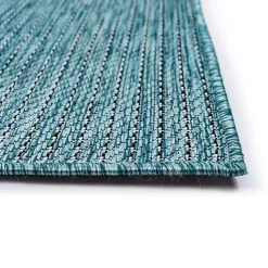 Kirklands Home Aqua Intertwine Indoor/Outdoor Runner Blue New
