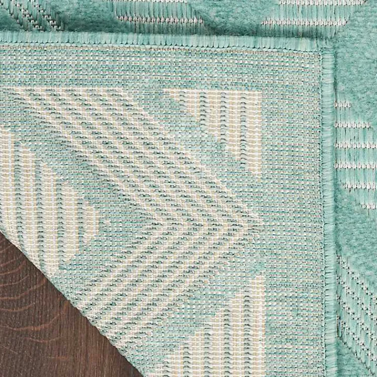 Kirklands Home Aqua Teal Diamond Indoor/Outdoor Area Rug, 5x7 Blue Best