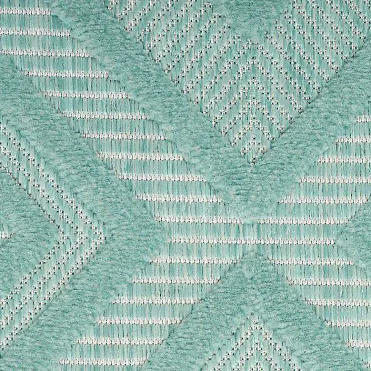 Kirklands Home Aqua Teal Diamond Indoor/Outdoor Area Rug, 5x7 Blue Best