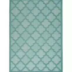 Kirklands Home Aqua Trellis Indoor/Outdoor Area Rug, 6x9 Blue Hot