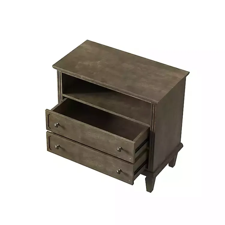 Kirklands Home Ash 2-Drawer Wood Nightstand Brown Sale