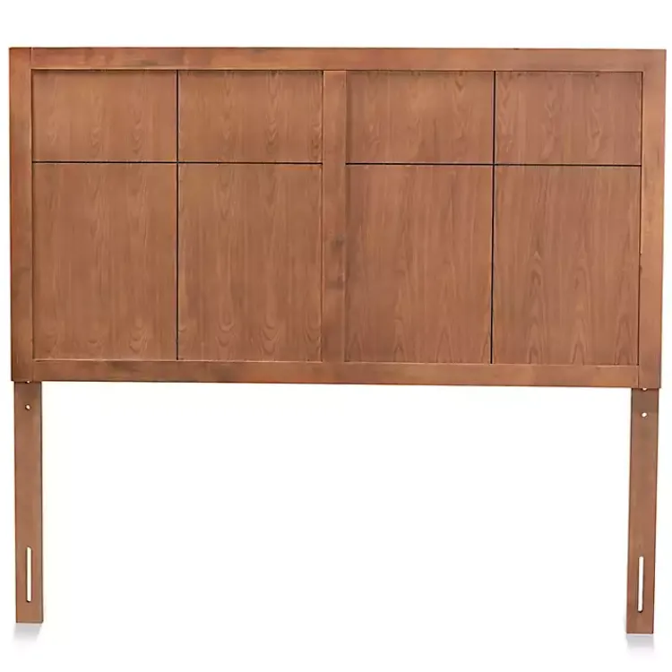Kirklands Home Ash Walnut Wood Panel Queen Headboard Brown Best