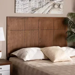 Kirklands Home Ash Walnut Wood Panel Queen Headboard Brown Best