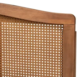 Kirklands Home Ash Walnut Woven Rattan King Headboard Brown Clearance