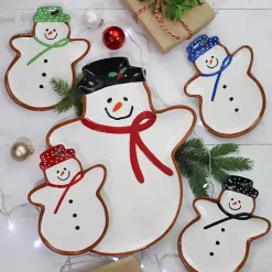 Kirklands Home Assorted Snowman Christmas Plates, Set of 4 Hot