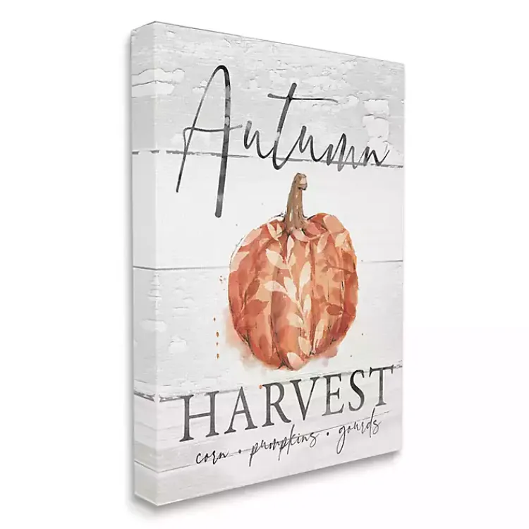 Fall>Kirklands Home Autumn Harvest Canvas Wall Plaque